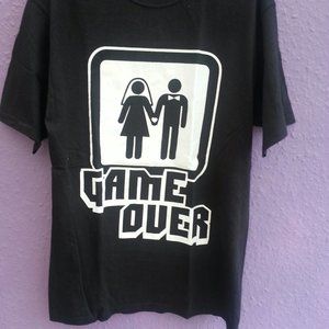 - Just Married unisex black 100% cotton size M chest round 38 inch Game Over